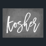 Chic Typography Chalkboard Kosher Print Kaart<br><div class="desc">Afdrukken met "Kosher" op een faux-achtergrond.</div>