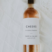 Chic Typography Cheers Wedding Wine Labels Wijn Etiket