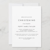 Chic Typography Christening Kaart (Voorkant)