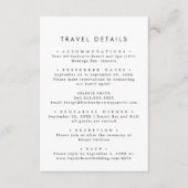 Chic Typography Destination Wedding Travel Details Informatiekaartje (Voorkant)