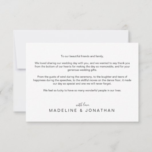 Chic Typography Elegant Sage Green Heart Bedankkaart (Achterkant)