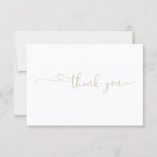 Chic Typography Elegant Sage Green Heart Bedankkaart