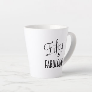Chic Typography Fifty & FABULOUS! 50ste verjaardag Latte Mok