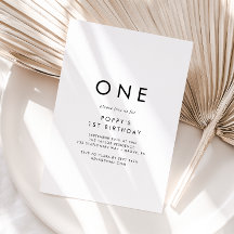 Chic Typography First Birthday Party