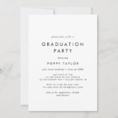 Chic Typography Graduation Party Kaart (Voorkant)
