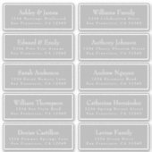 Chic Typography Gray Wedding Guest Adresetiketten Sticker (Voorkant)