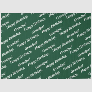 Chic Typography Green Happy Birthday, opa! Tissuepapier