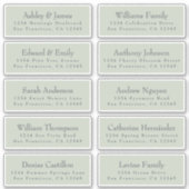 Chic Typography Green Wedding Guest Adresetiketten Sticker (Voorkant)