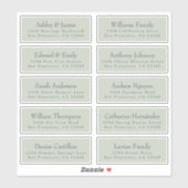 Chic Typography Green Wedding Guest Adresetiketten Sticker (Vel)