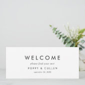 Chic Typography Hanging Seating Chart Header (Staand voorkant)