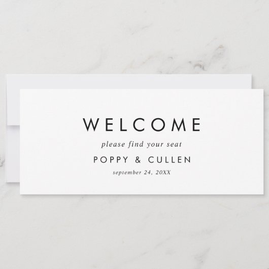 Chic Typography Hanging Seating Chart Header (Achterkant)