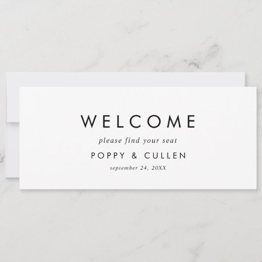 Chic Typography Hanging Seating Chart Header (Voorkant)