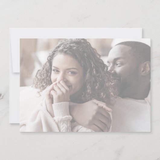 Chic Typography | Horizontaal fotohuwelijk Kaart (Achterkant)