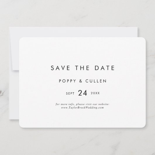 Chic Typography Horizontal Save The Date (Voorkant)