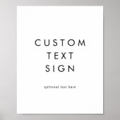 Chic Typography Kaarten & Gifts Custom Text Sign Poster (Voorkant)