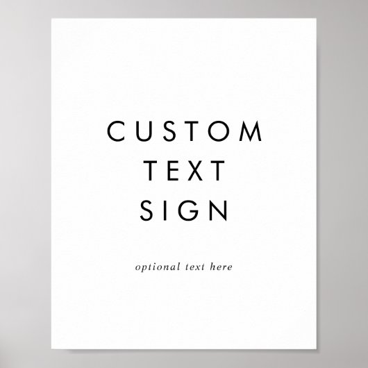 Chic Typography Kaarten & Gifts Custom Text Sign Poster (Voorkant)