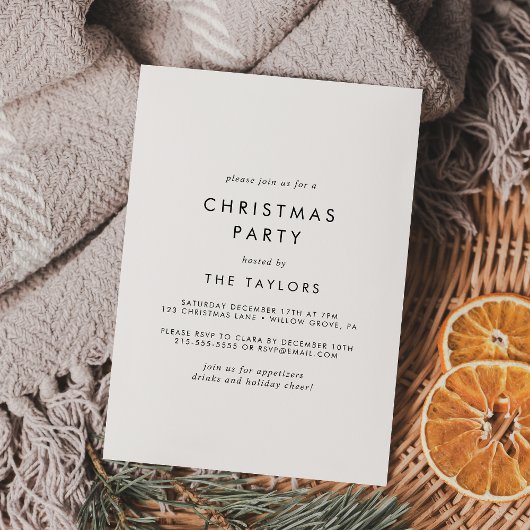 Chic Typography Kerstparty Kaart
