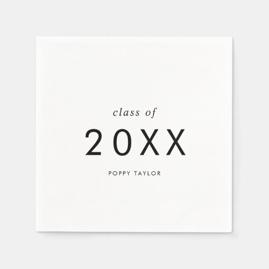 Chic Typography Klasse van 2025 Afstuderen Servet (Voorkant)