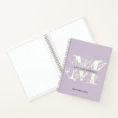 Chic typography lavender monogram name notitieboek (Binnen)