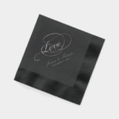 Chic Typography Love Script Wedding Folie Servetten (Links)