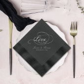 Chic Typography Love Script Wedding Folie Servetten