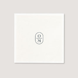 Chic Typography Minimalist Monogram Wedding Servet