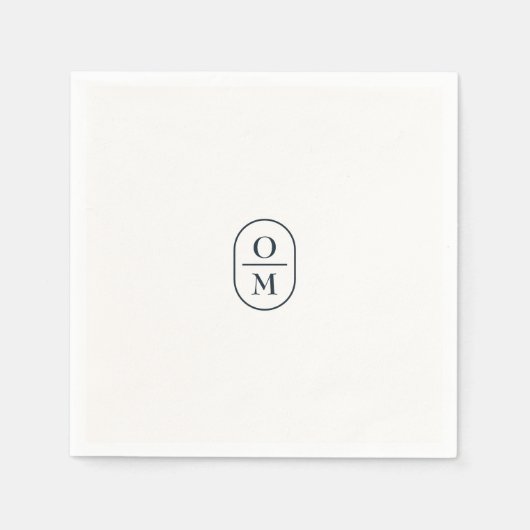 Chic Typography Minimalist Monogram Wedding Servet (Voorkant)