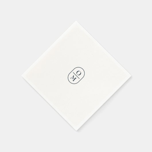Chic Typography Minimalist Monogram Wedding Servet (Hoek)