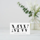 Chic typography monogram lettering name visitekaartje (Staand voorkant)