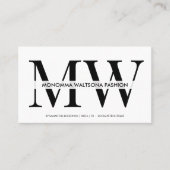Chic typography monogram lettering name visitekaartje (Voorkant)