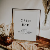 Chic Typography Open Bar Sign Poster