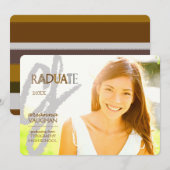 Chic Typography Photo Afstuderen Kaart (Voorkant / Achterkant)