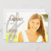Chic Typography Photo Afstuderen Kaart (Voorkant)