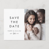 Chic Typography Photo Save the Date Uitnodiging Briefkaart (Voorkant)