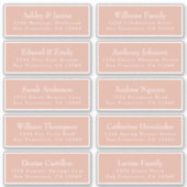 Chic Typography Pink Wedding Guest Adresetiketten Sticker (Voorkant)