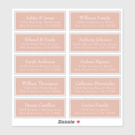 Chic Typography Pink Wedding Guest Adresetiketten Sticker