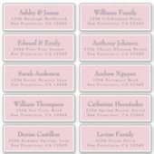 Chic Typography Pink Wedding Guest Adresetiketten Sticker (Voorkant)