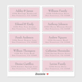 Chic Typography Pink Wedding Guest Adresetiketten Sticker