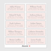 Chic Typography Pink Wedding Guest Adresetiketten Sticker (Vel)