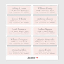 Chic Typography Pink Wedding Guest Adresetiketten