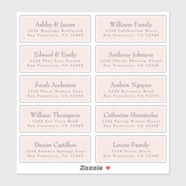 Chic Typography Pink Wedding Guest Adresetiketten Sticker