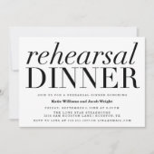Chic Typography Rehearsal Dinner Invitations Kaart (Voorkant)