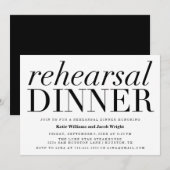 Chic Typography Rehearsal Dinner Invitations Kaart (Voorkant / Achterkant)