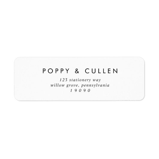 Chic Typography Return Address Label (Voorkant)