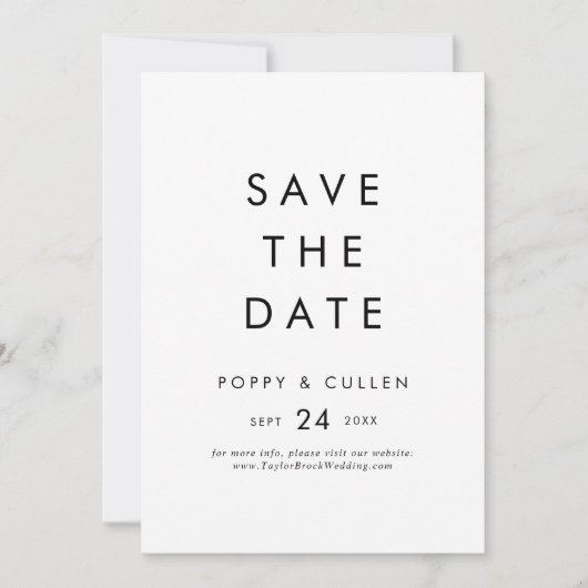 Chic Typography Save the Date Announcement Kaart (Voorkant)