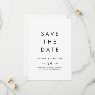 Chic Typography Save the Date Announcement Kaart