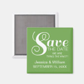 Chic Typography Save the Date Magnet, Green Magneet (Voorkant / Achterkant)