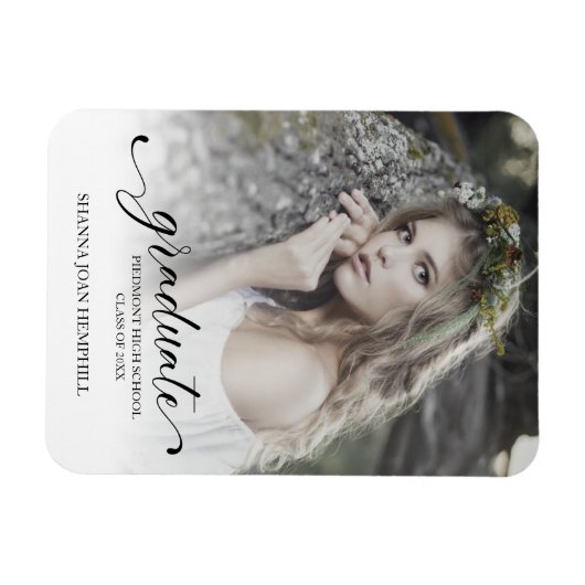 Chic Typography Script Afstuderen School Afstudere Magneet (Horizontaal)