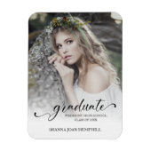 Chic Typography Script Afstuderen School Afstudere Magneet (Verticaal)