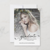 Chic Typography Script Graduate School Graduation Kaart (Voorkant)